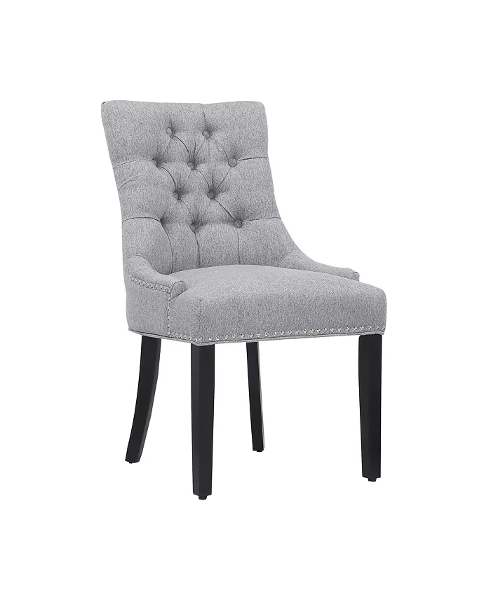 WestinTrends Upholstered Wingback Button Tufted Dining Chair Set of 2