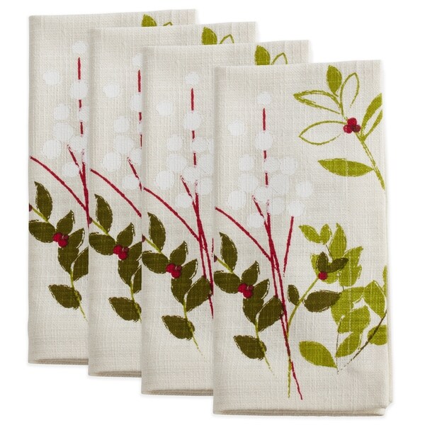 Botanical Print Holiday Dinner Napkins (Set of 4)