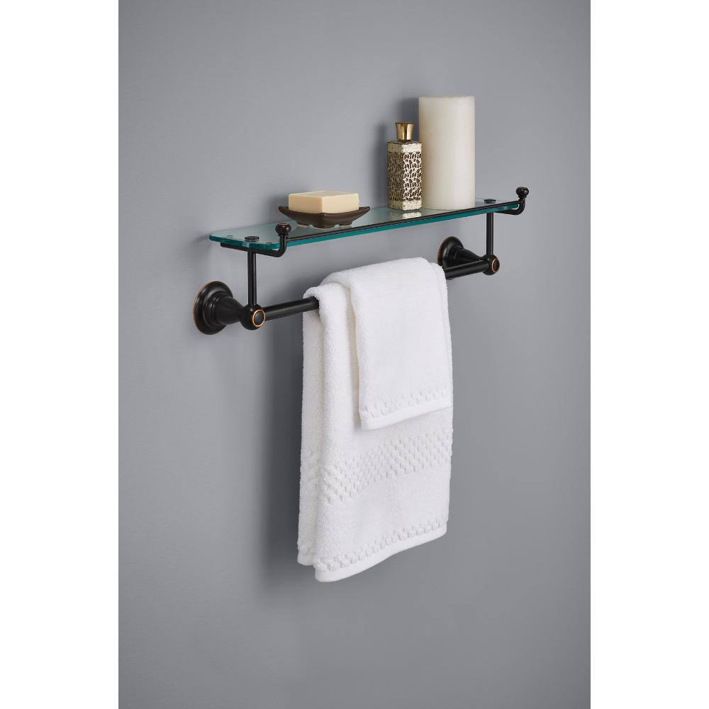 Delta Porter 18 in. Towel Bar with Glass Shelf in Oil Rubbed Bronze 78410-ORB