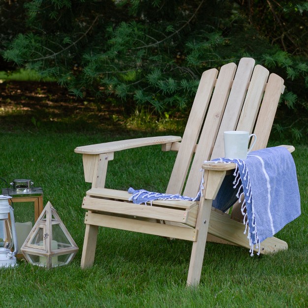 Natural Brown Classic Folding Wooden Adirondack Chair