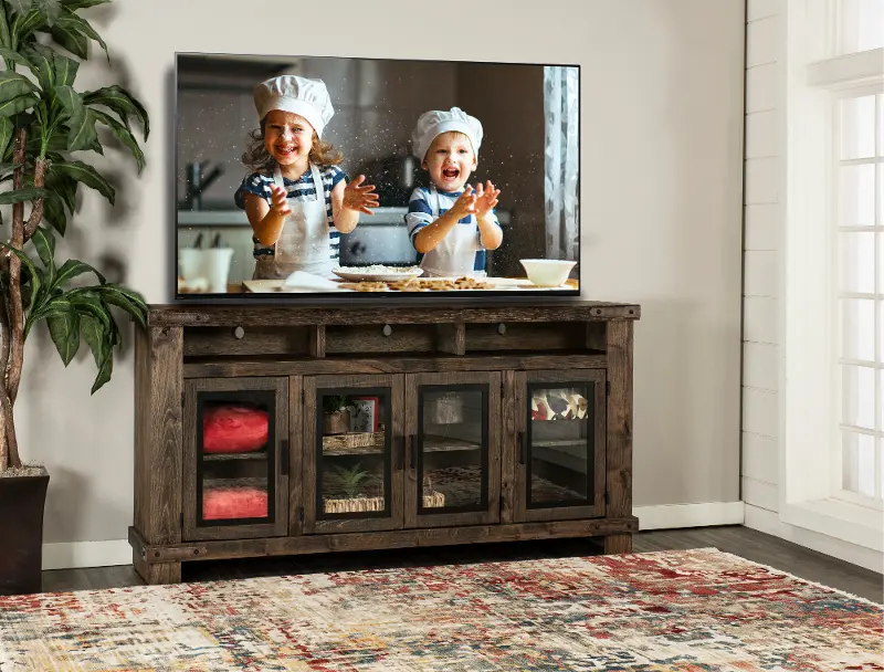 Sawyer Rustic Brown Farmhouse 78 Inch TV Stand