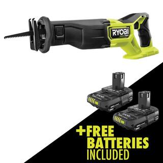 RYOBI ONE+ HP 18V Brushless Cordless Reciprocating Saw with FREE 2.0 Ah Battery (2-Pack) PBLRS01B-PBP2006