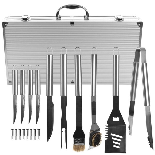 19 Piece Heavy Duty BBQ Set with Box - N/A