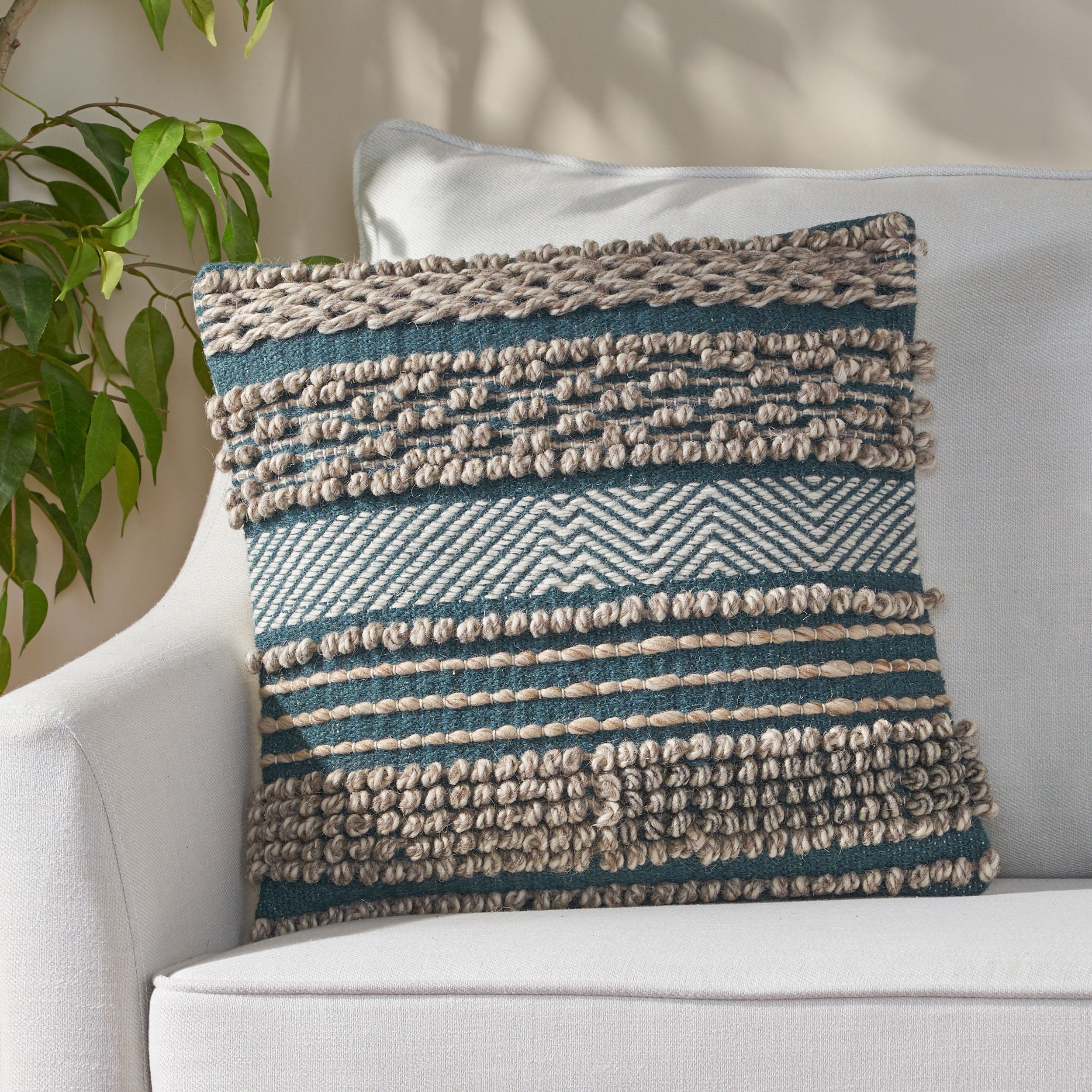 Symere Hand-Loomed Boho Throw Pillow