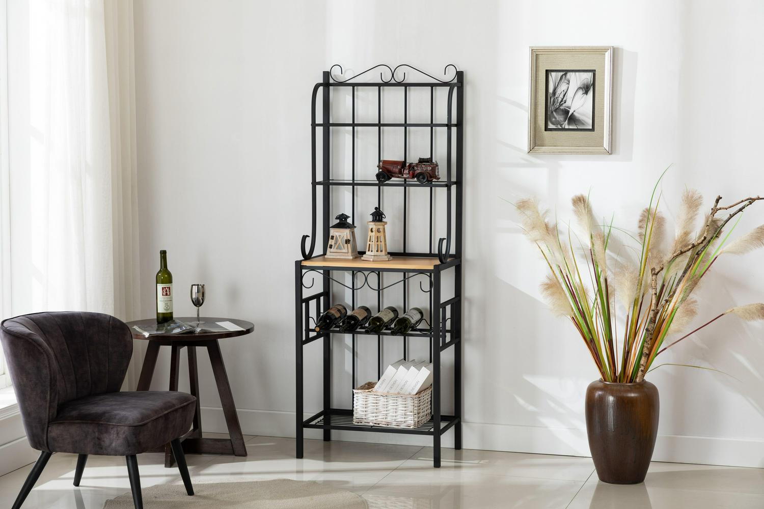 Boraam Praha 68  4Teir Shelf Metal Baker8217s Rack 8211 Black Finish  Crowdfused