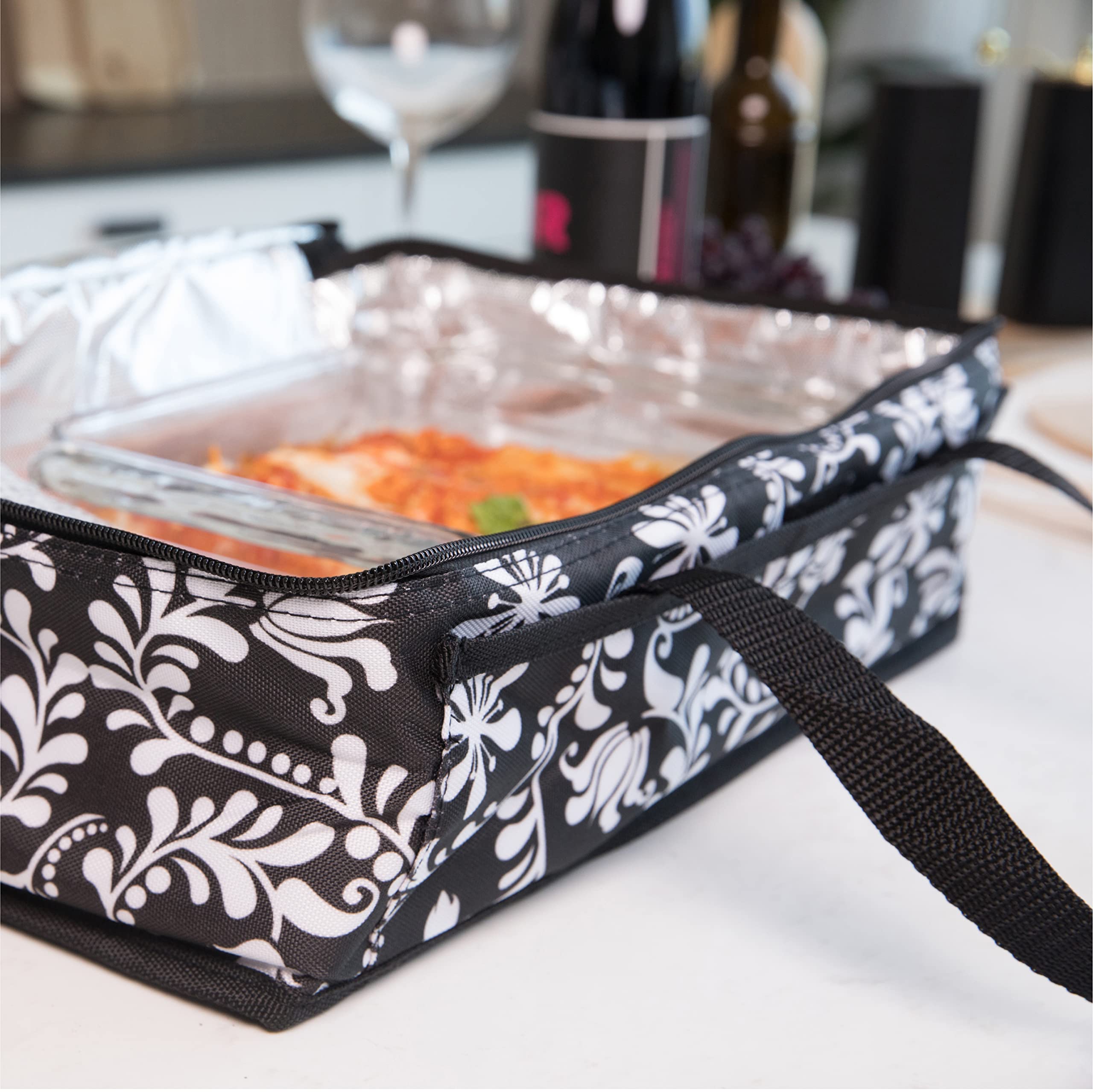 Dawhud Direct Insulated Casserole Travel Carry Bag X516 Black and White Design