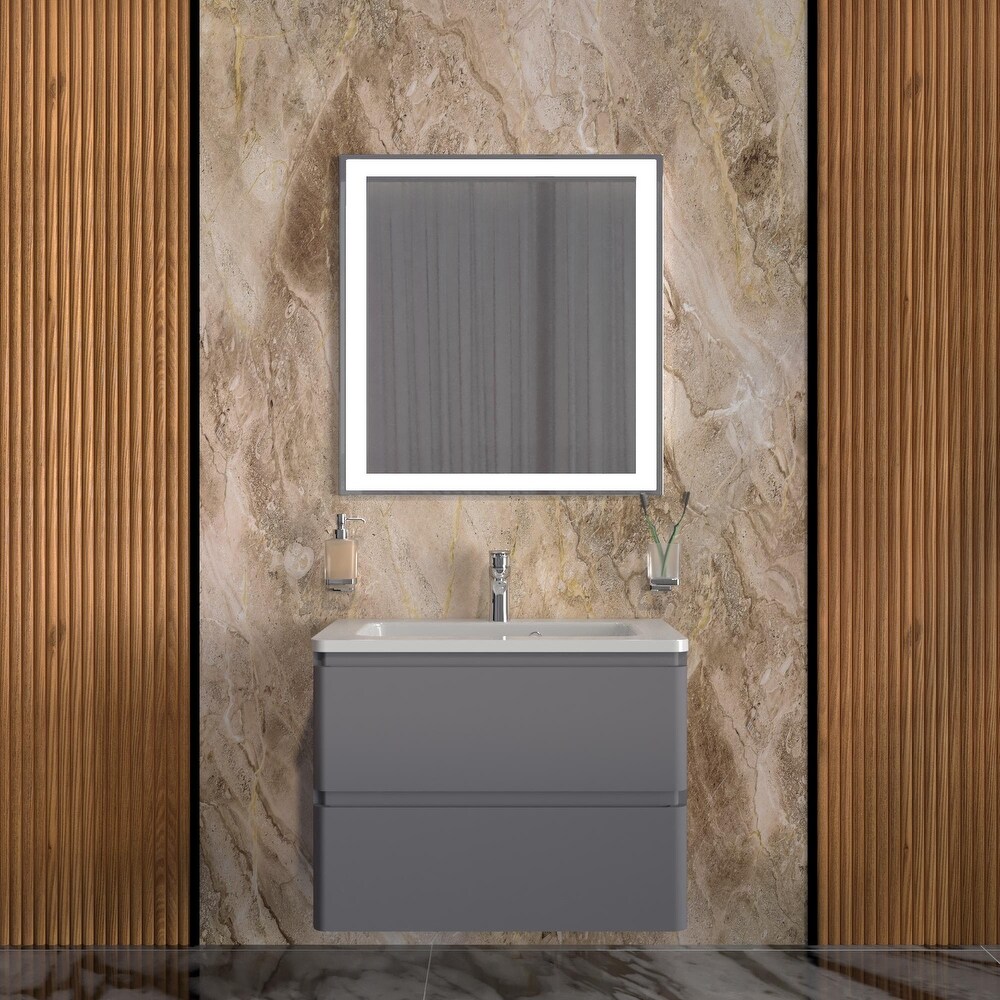 Modern Wall Mounted Bathroom Vanity with Washbasin  Comfort Collection with Mirror Simple 40\