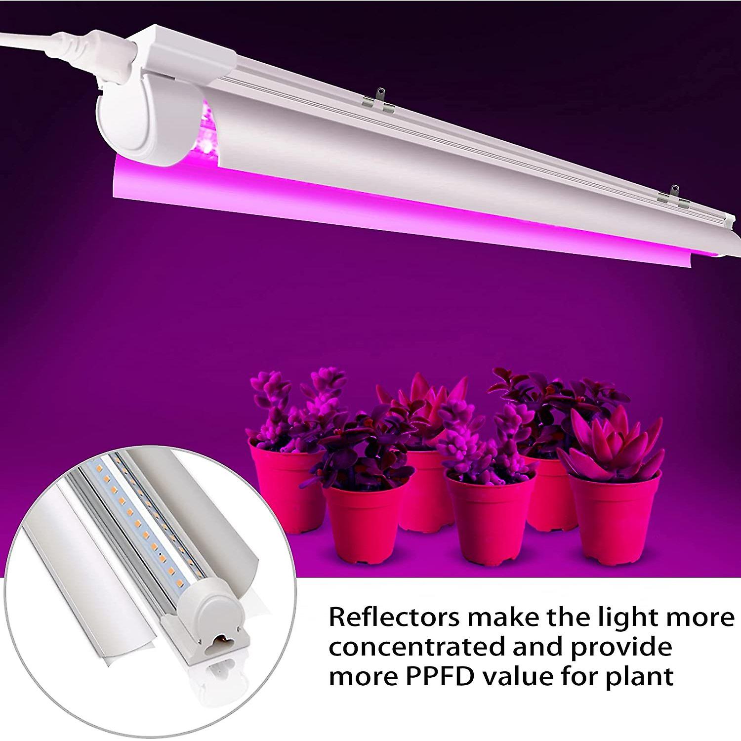 (8-pack) Led Grow Light， T8 Grow Lights 2ft， 192w(824w) High Intensity Full Spectrum Indoor Grow Lights With High Ppfd Value， Grow Lights For Indoor P