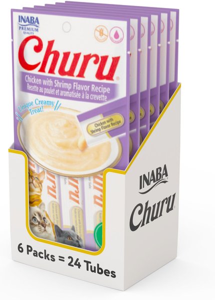 Inaba Churu Grain-Free Chicken with Shrimp Flavor Puree Lickable Cat Treat