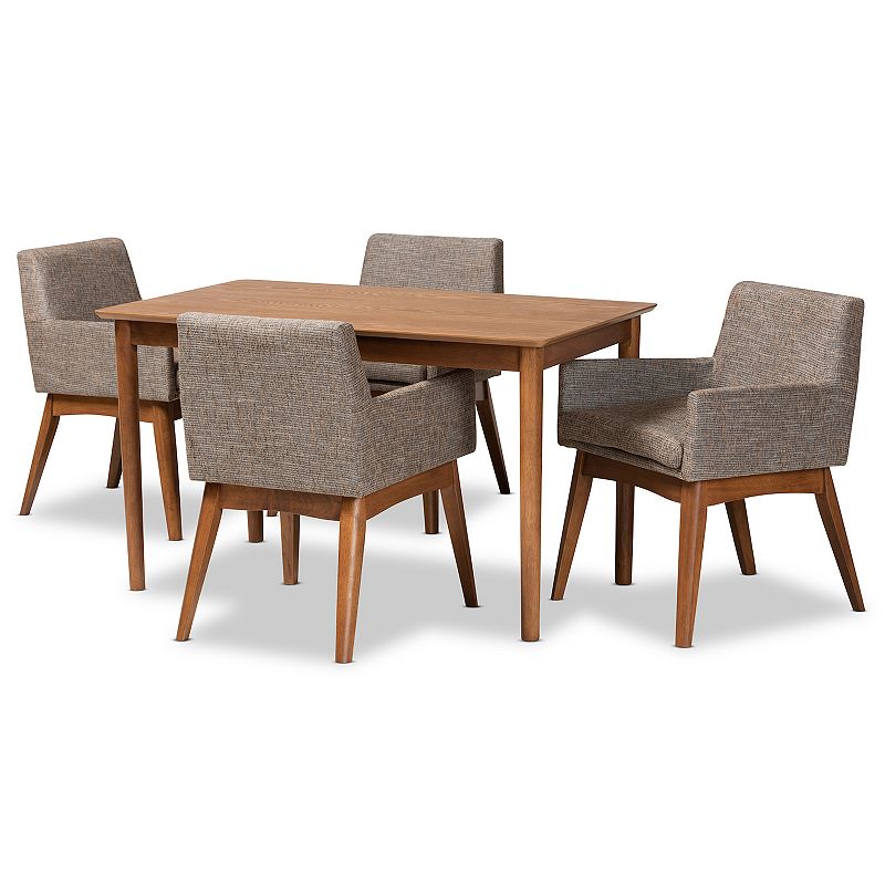 Baxton Studio Dorina Dining Table and Chair 5-piece Set