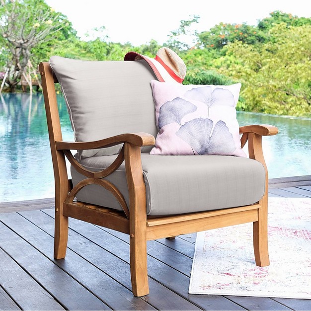 Cambridge Casual Abbington Teak Outdoor Patio Arm Chair With Cushion