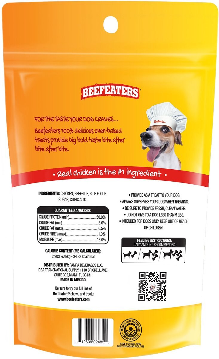 Beefeaters Munchy Chicken Dumbbells Jerky Dog Treat， 4.5-oz bag