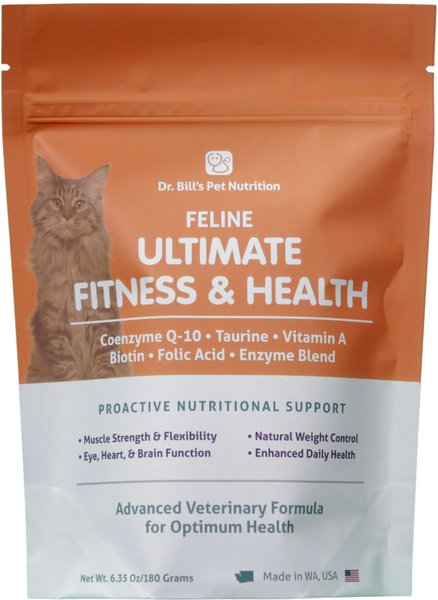 Dr. Bill's Pet Nutrition Feline Ultimate Health and Fitness Cat Supplement Powder， 180-gm pouch