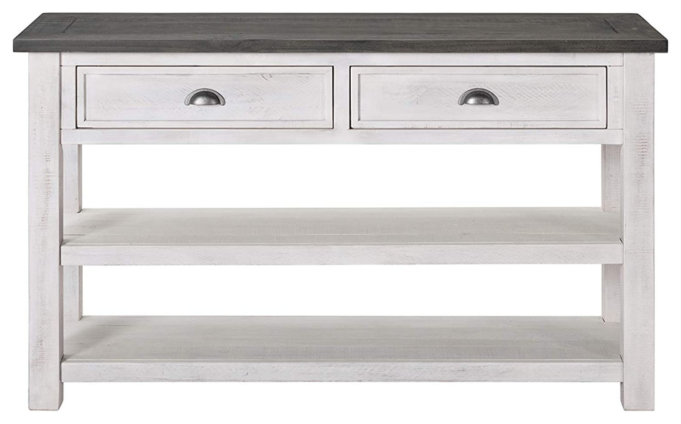 Console Table  2 Large Drawers With Antique Pewter Cup Pulls   Farmhouse   Console Tables   by Decorn  Houzz