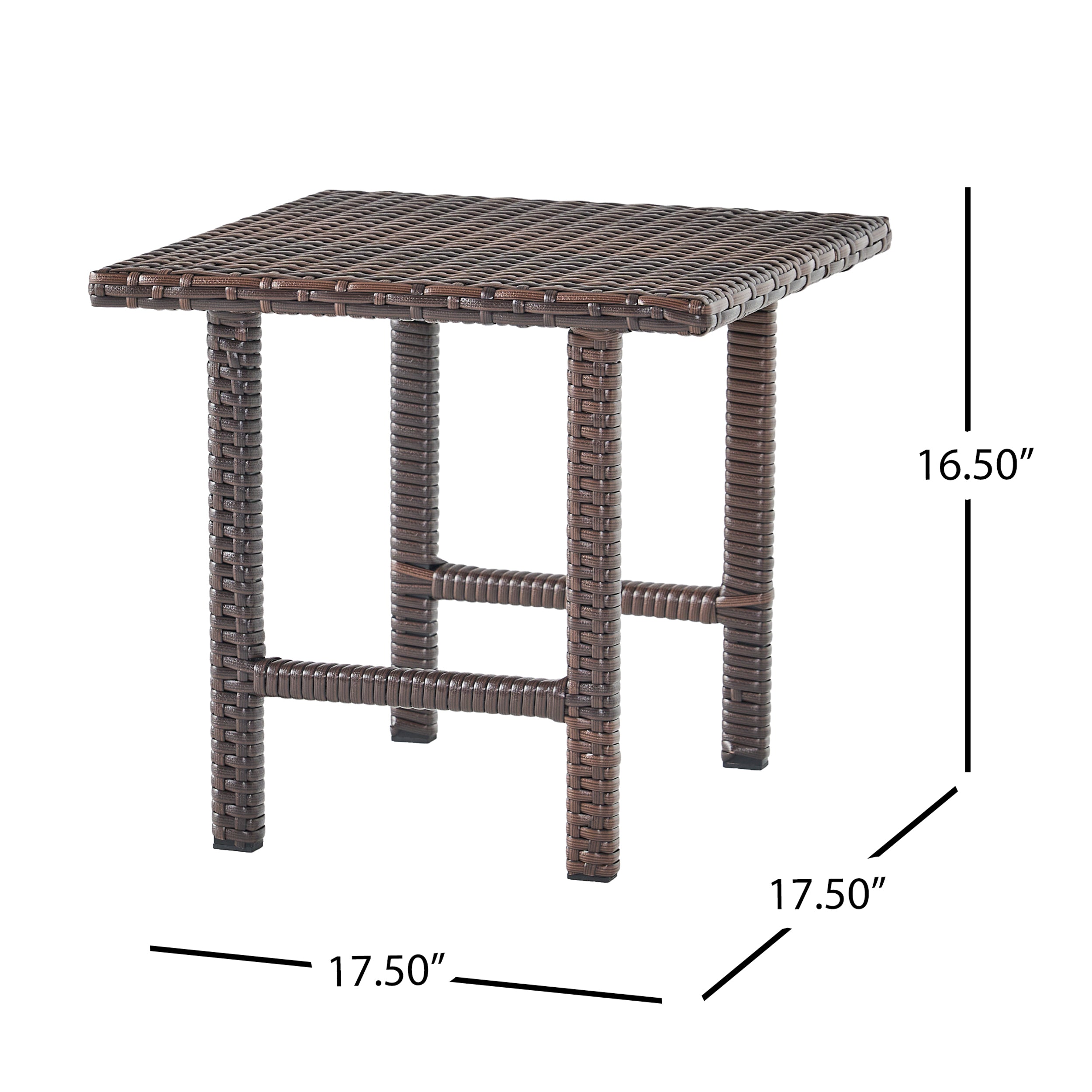 Lakeport Outdoor 3pc Brown Wicker Side Table Set