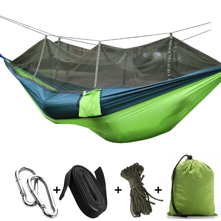 outdoor travel Lightweight  Nylon Anti Mosquito  camping hammock  with  Mosquito Net