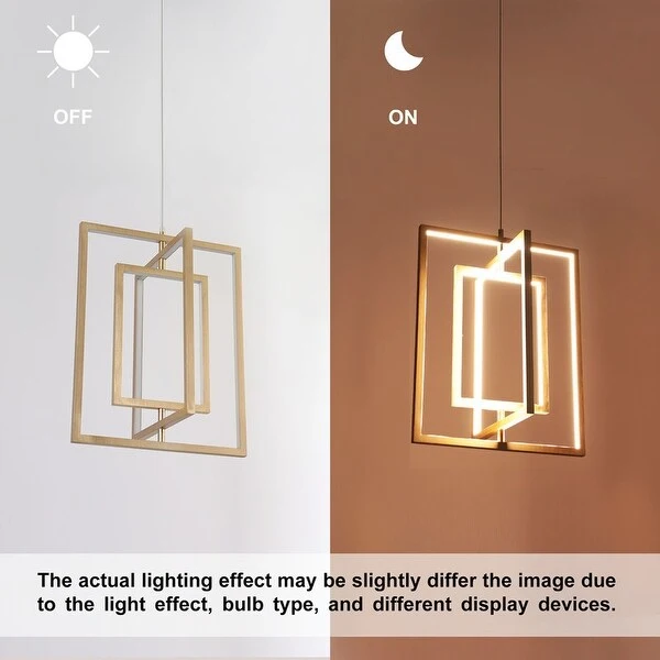 Modern LED Chandelier Square Gold Pendant Lights for Dining Room/ Living Room Shopping - The Best Deals on Chandeliers