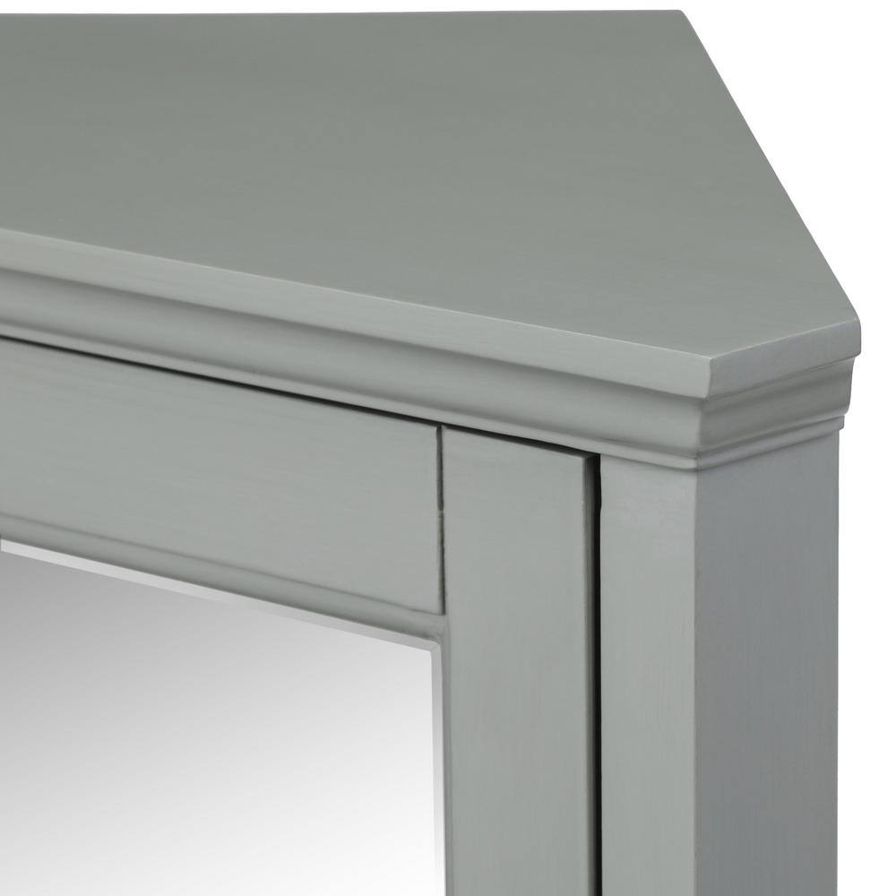 Home Decorators Collection Hamilton 27 in. H x 20 in. W Corner Wall Cabinet in Grey 0567700270