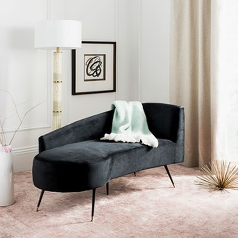 Angie Parisian Settee Black   Midcentury   Loveseats   by V.S.D Furniture  Houzz