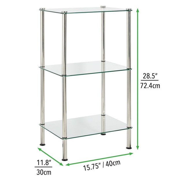 Mdesign Metal glass Tiered Storage Tower With Open Glass Shelves