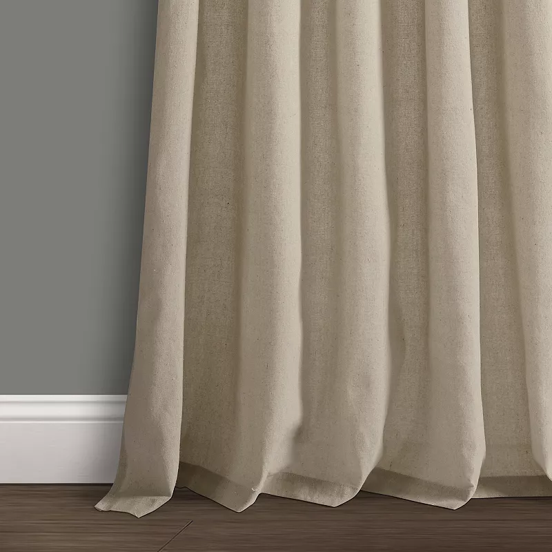 Lush Decor Burlap Knotted Tab Top Set of 2 Window Curtain Panels