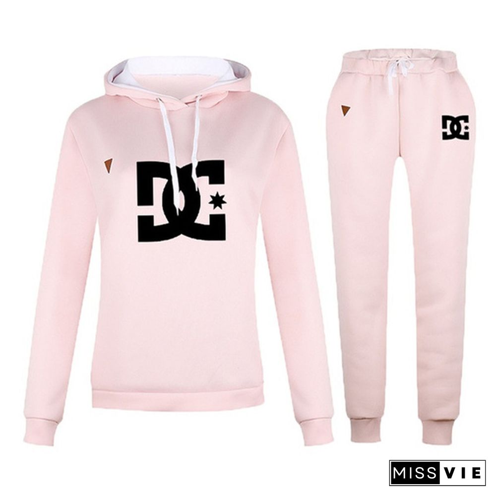 Women Casual Jogging Suit Fashion Long Sleeve Pullover Hoodies Pants Two Piece Outfit Womens Tracksuits