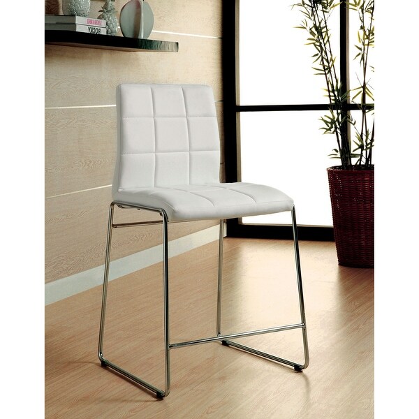 Furniture of America Bale Modern White Dining Chairs (Set of 2)