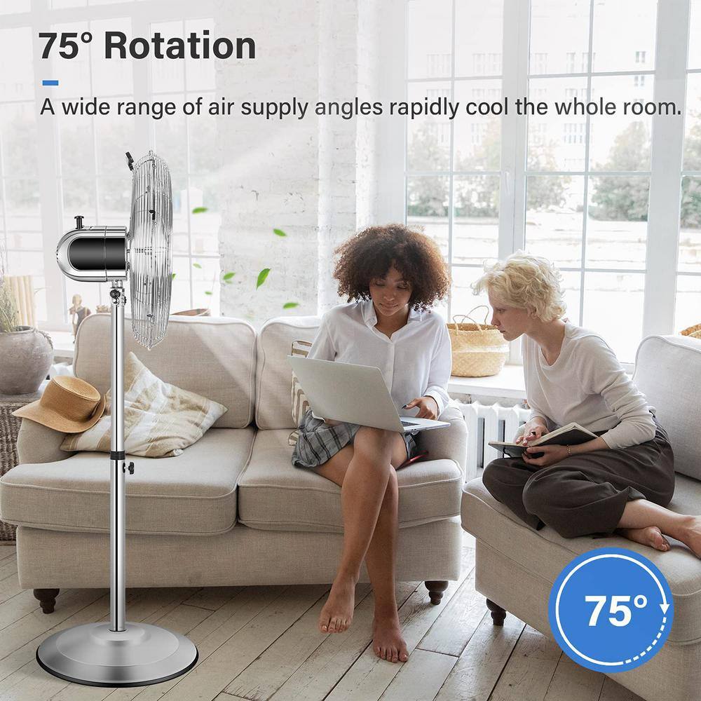 Aoibox Adjustable-Height 53 in. Heavy Duty Metal Stand Pedestal Fan 3 Settings Spds Low Noise High-Velocity Quality Durable SNMX026