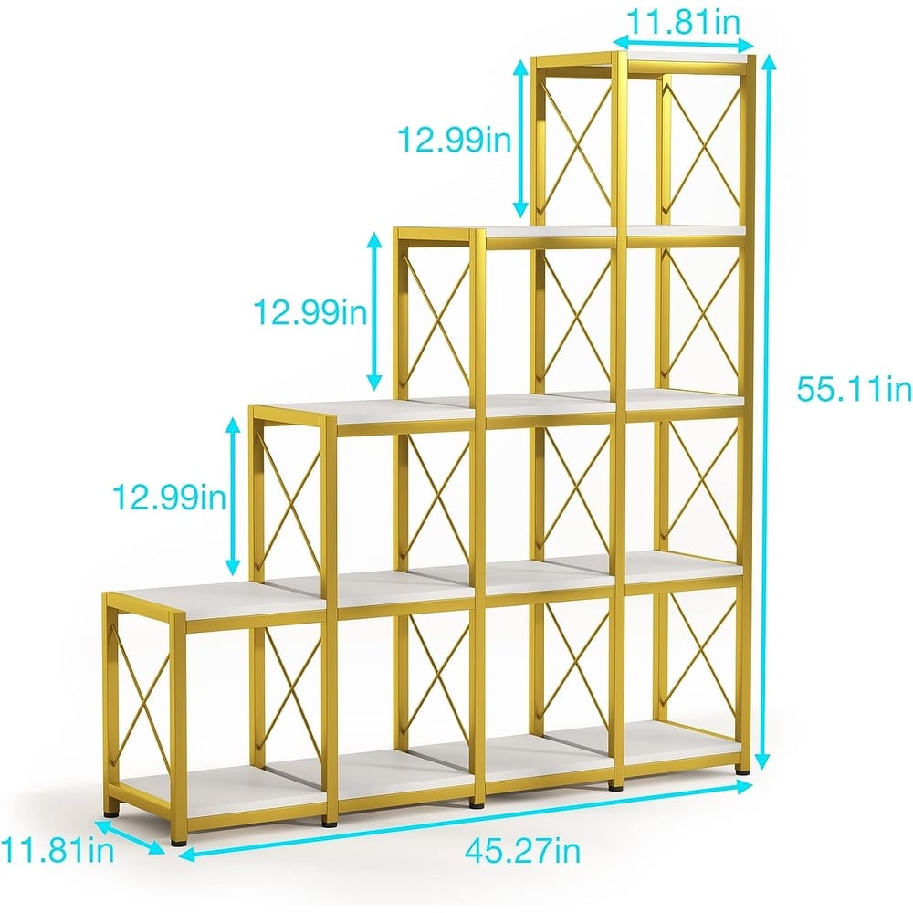 PAKASEPT 14 Shelves Bookshelf  Ladder Corner Bookshelf