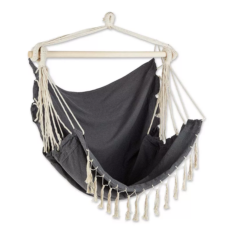 Actifo Hammock Chair with Tassel Fringe - Gray