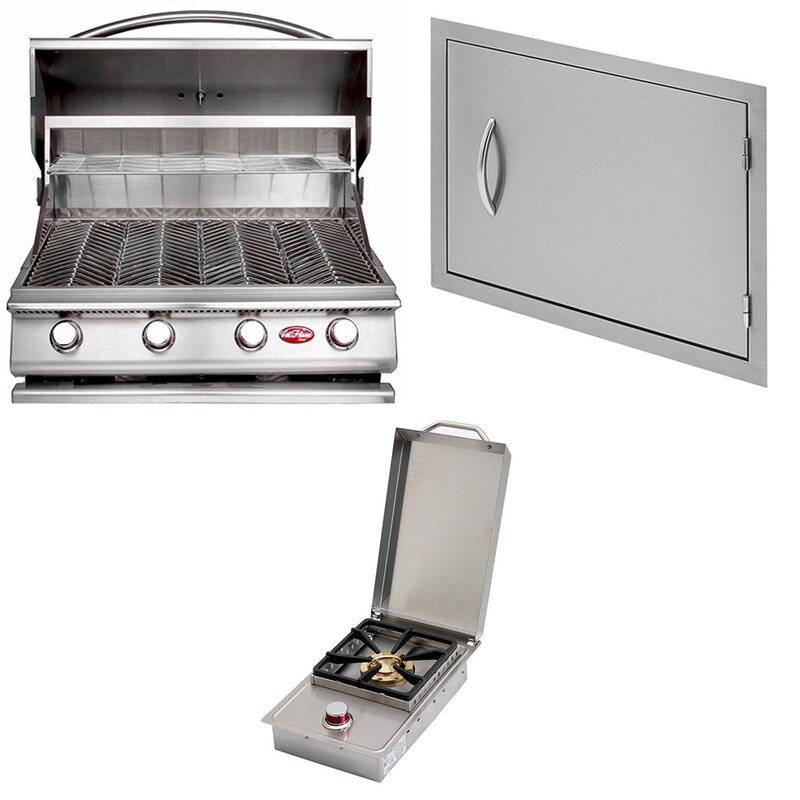 G4 24 in. 4 Burner Built In LP Grill with 27 in. Double Door and Single Side Burner   24\