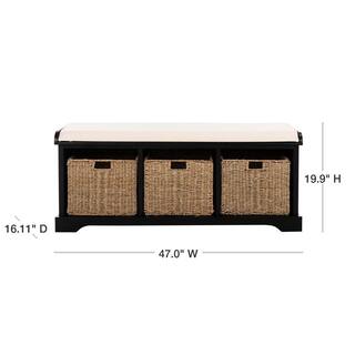 SAFAVIEH Lonan Black Storage Bench AMH5733E