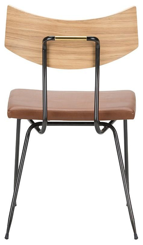 Soli Dining Chair Seared/Black Leather   Industrial   Dining Chairs   by Old Bones Co.  Studios  Houzz