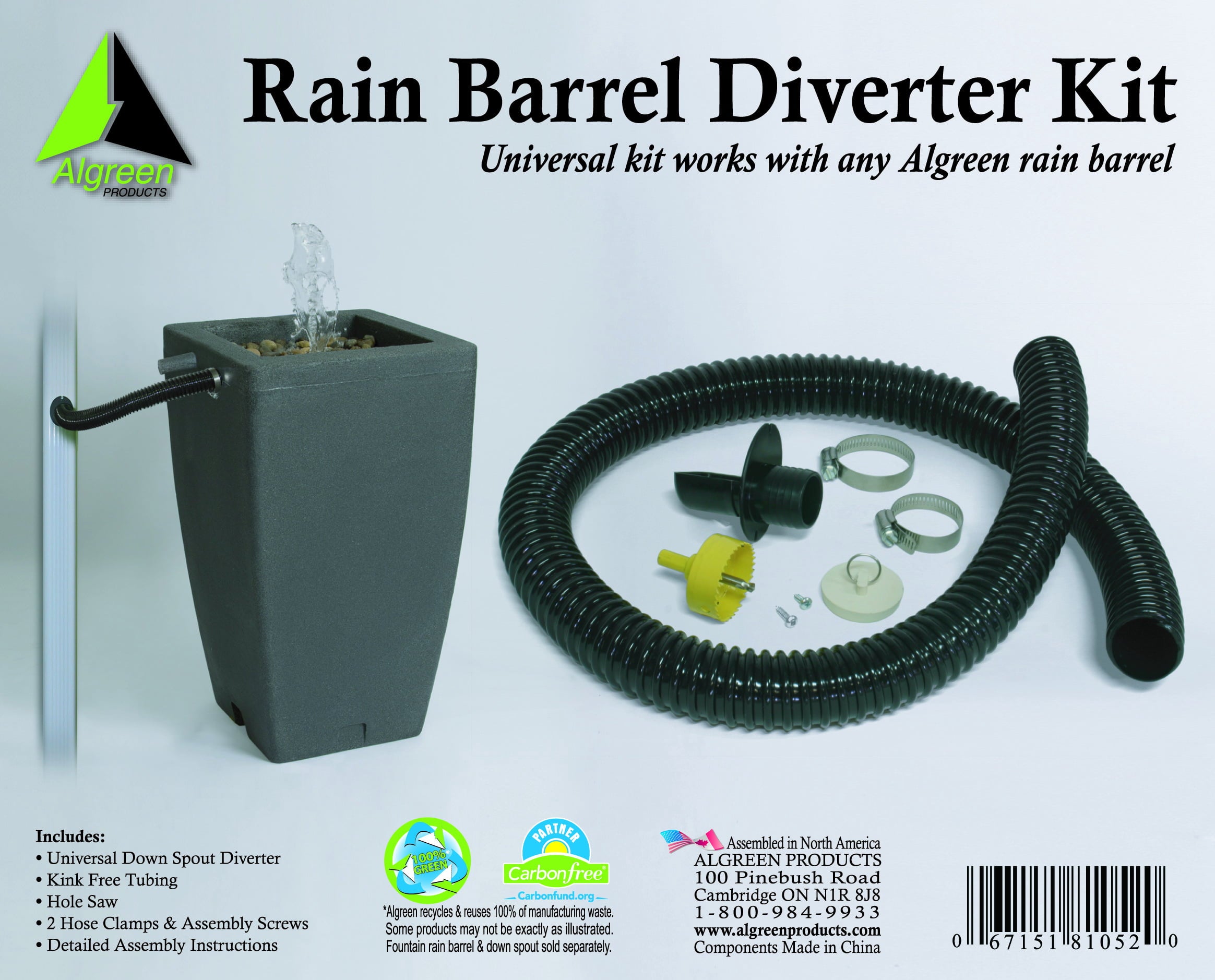 Algreen Rain Barrel Downspout Diverter Kit