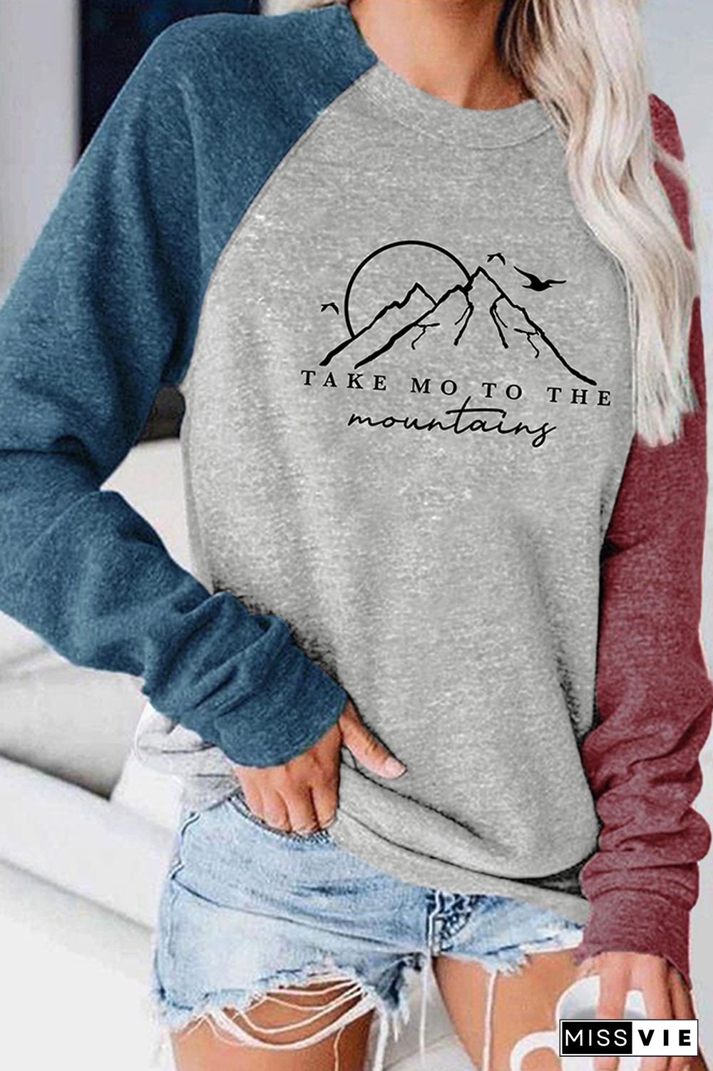 Take Me to the Mountains Long Sleeve Graphic Tee Wholesale