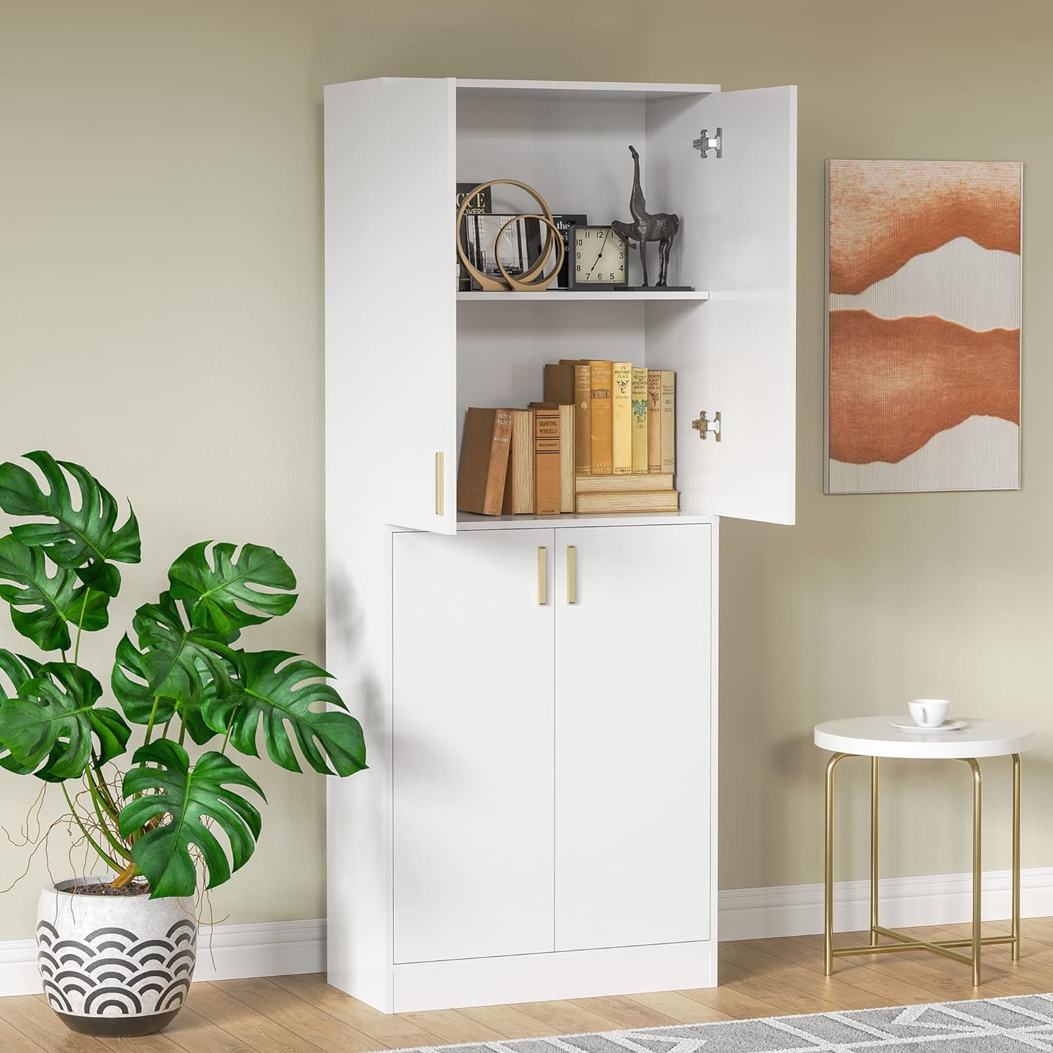 Kitchen Pantry Storage Cabinet 71 inches Tall Freestanding Pantry Cabinet with Adjustable Shelves