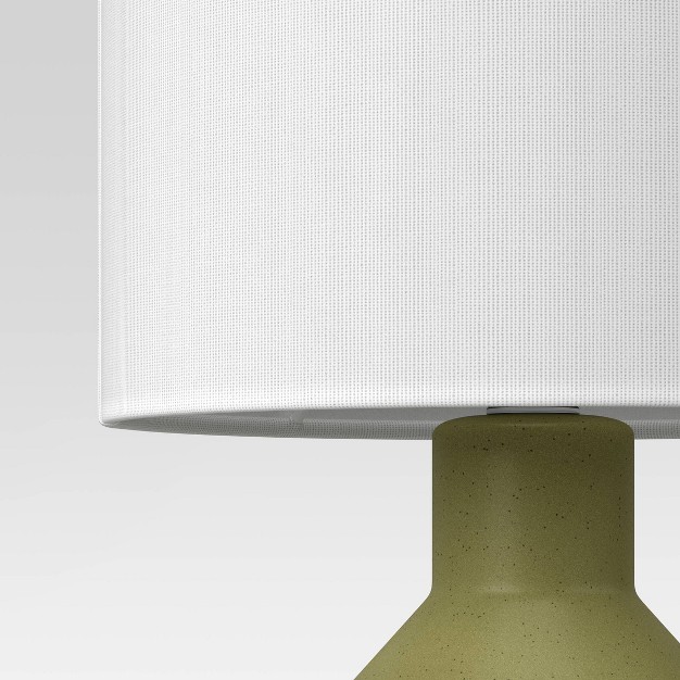 Ribbed Ceramic Mini Table Lamp Green