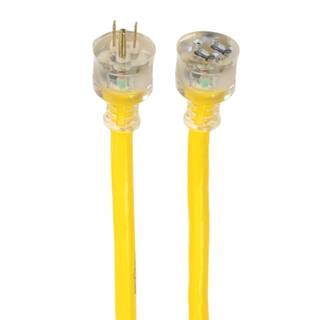 Yellow Jacket 50 ft. 103 SJTW Outdoor Heavy-Duty Extension Cord with Power Light Plug 2805