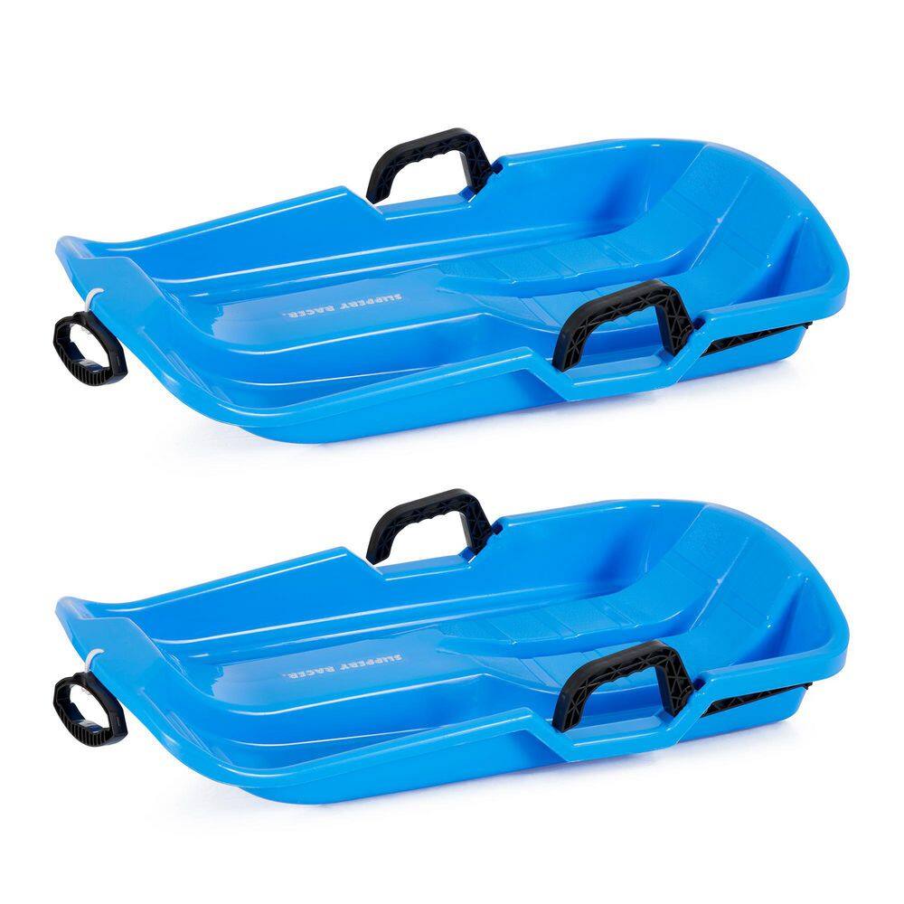 Slippery Racer 30 in. Downhill Thunder Kids Toddler Plastic Toboggan Snow Sled (2-Pack) 2 x SR807B