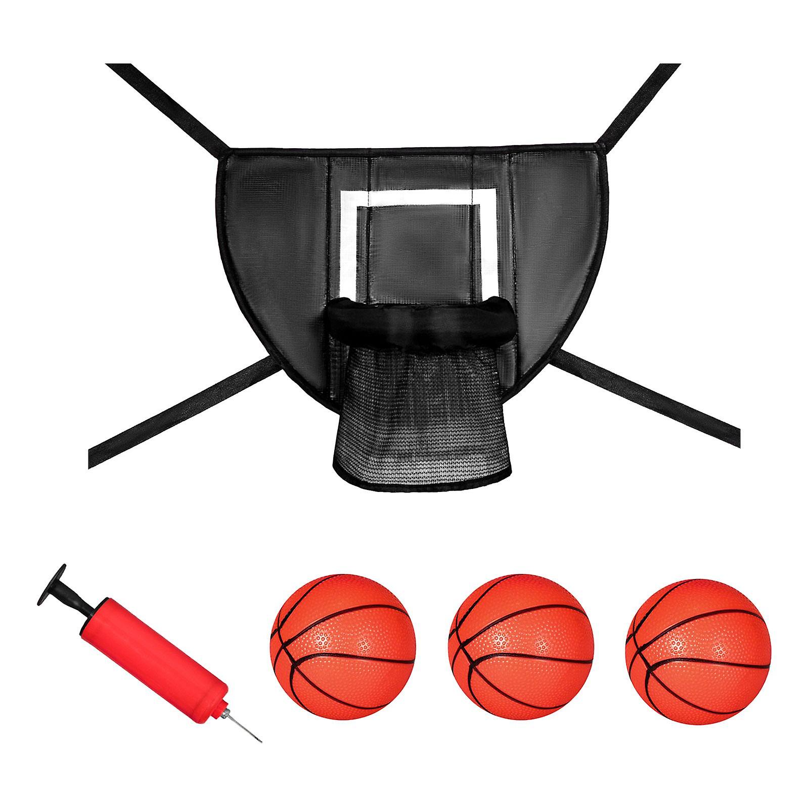 Basketball Hoop For Trampoline Garden Easy To Assemble Lightweight Baseboard Black 90x50cm