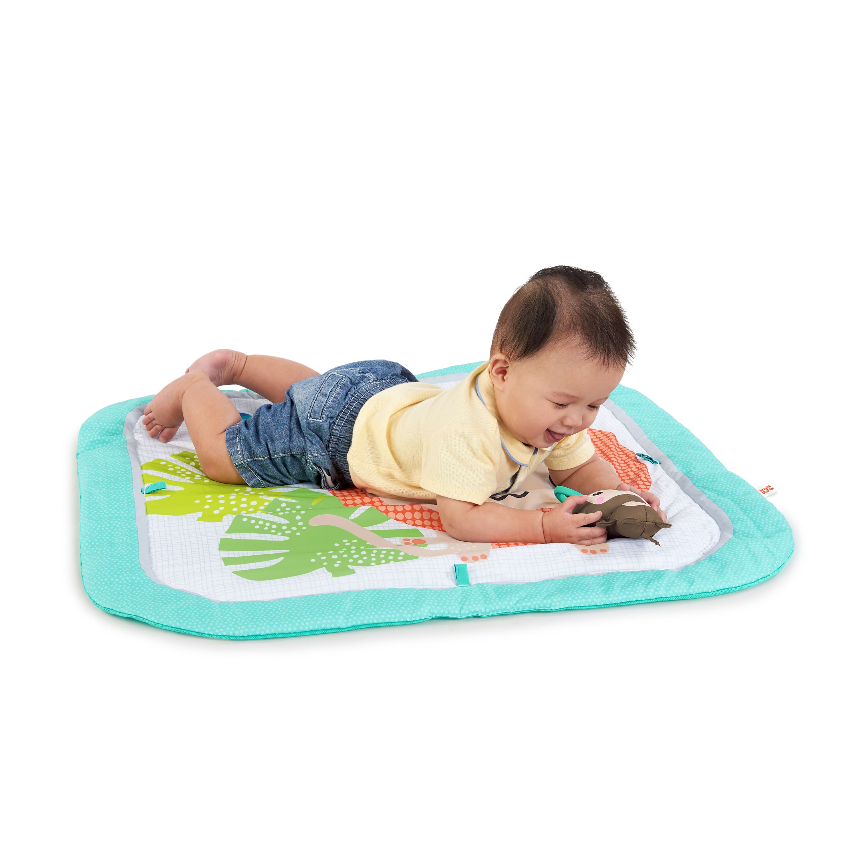 Bright Starts Safari Blast Activity Gym and Play Mat with Take-Along Toys， Ages Newborn +