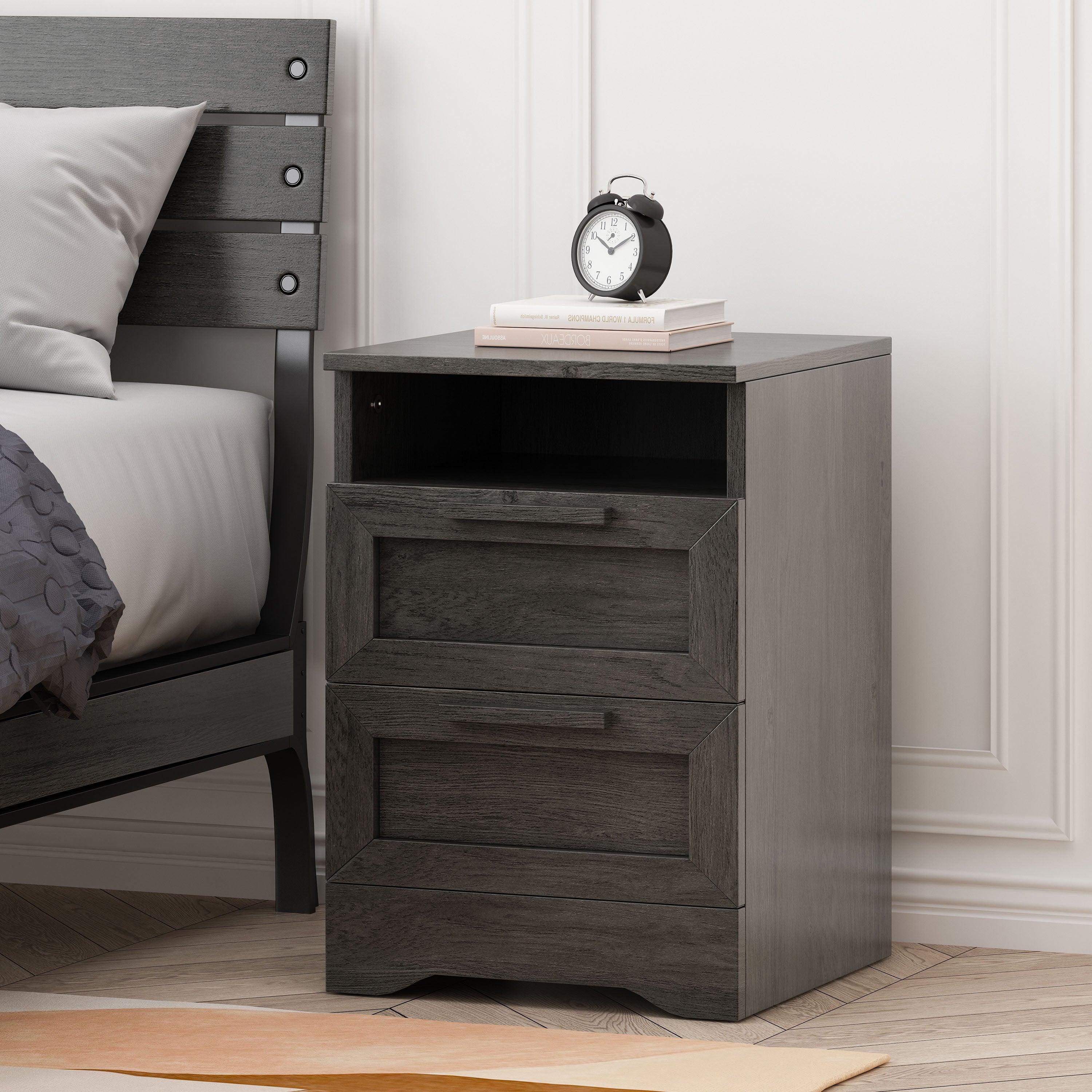 Broxon Rustic 2 Drawer Nightstand