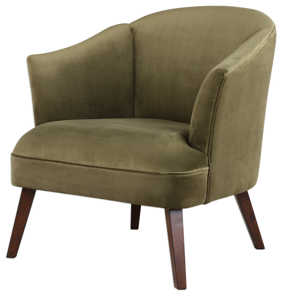 Uttermost Conroy Olive Accent Chair   Midcentury   Armchairs And Accent Chairs   by HedgeApple  Houzz