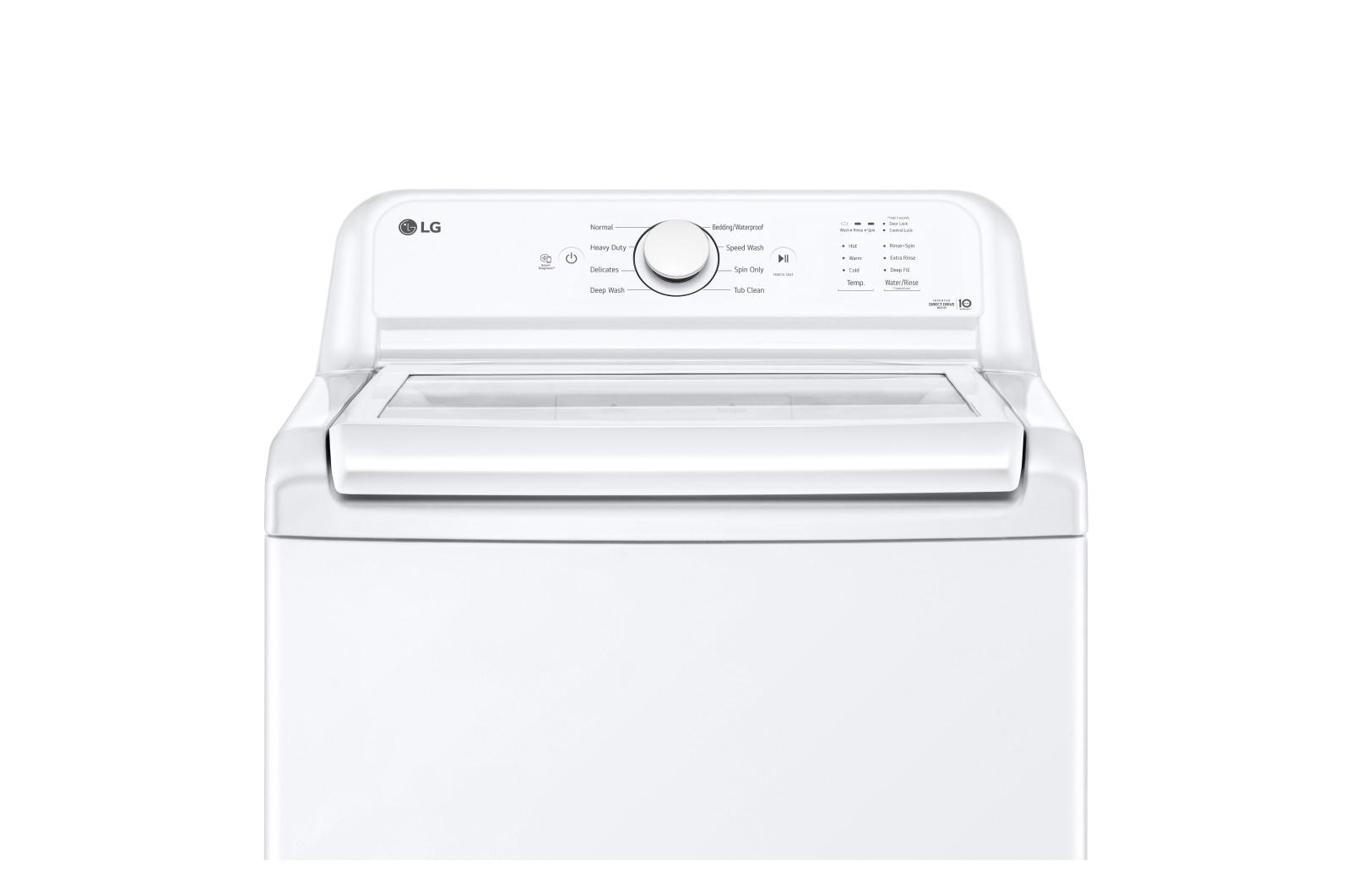 Lg WT6105CW 4.1 Cu. Ft. Capacity Top Load Washer With Agitator And Slamproof Glass Lid