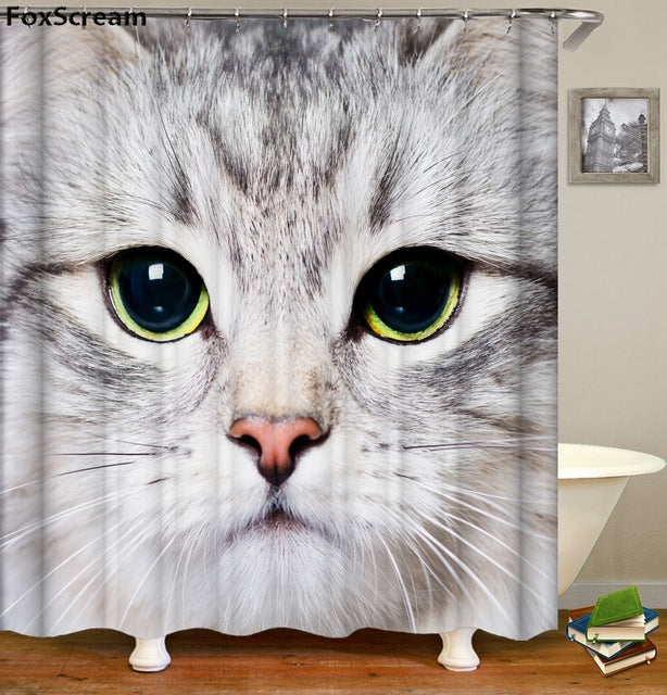 Cat Bath Shower Curtain Funny Star Space Waterproof Cat shower curtains bathroom curtain Fabric Bathroom Curtains For Bathroom