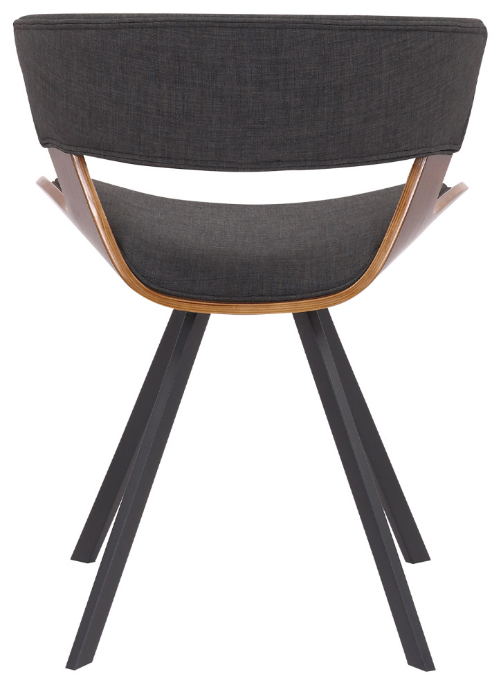 Ulric Wood and Metal Modern Dining Room Accent Chair   Midcentury   Dining Chairs   by Armen Living  Houzz