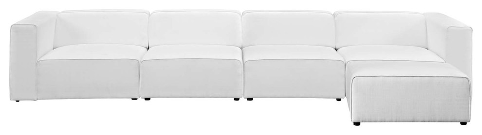 Mingle 5 Piece Upholstered Sectional Sofa Set  White   Transitional   Sectional Sofas   by BisonOffice  Houzz