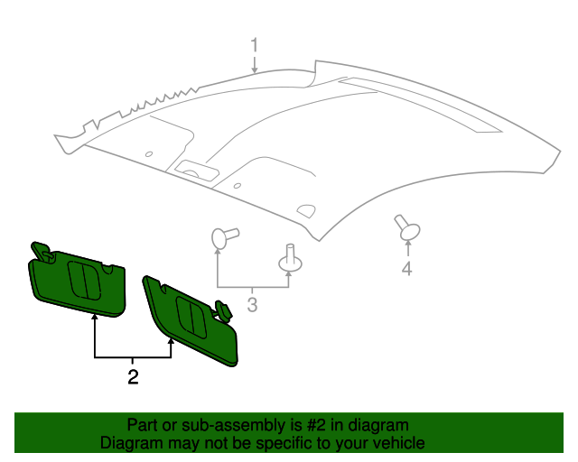 Genuine OE Ford Sun-Visor - 8R3Z-6304104-AB