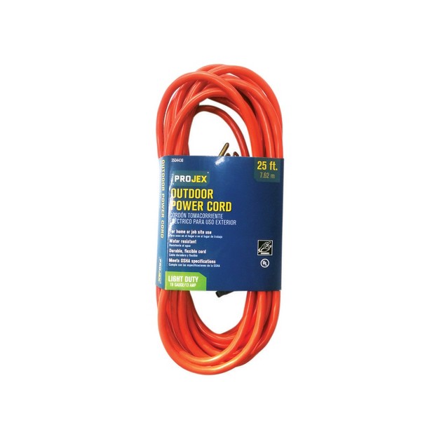 Projex Outdoor 25 Ft L Orange Extension Cord 16 3 Sjtw