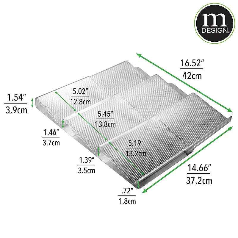 mDesign Expandable Plastic Spice Rack Drawer Insert， 3 Tiers